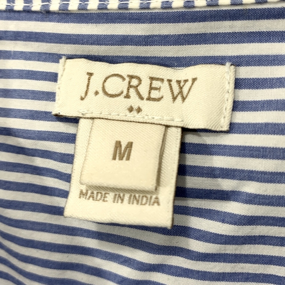 J.CREW 100% COTTON STRIPED EMBROIDERED DETAIL BUTTON DOWN SHIRT DRESS - Picture 5 of 11